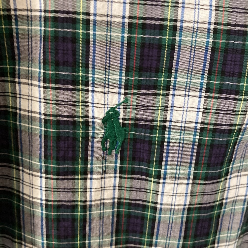 Ralph Lauren Plaid Button Down shirt SZ. 10/12